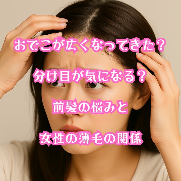 [アイキャッチ]おでこが広くなってきた？分け目が気になる？前髪の悩みと女性の薄毛の関係