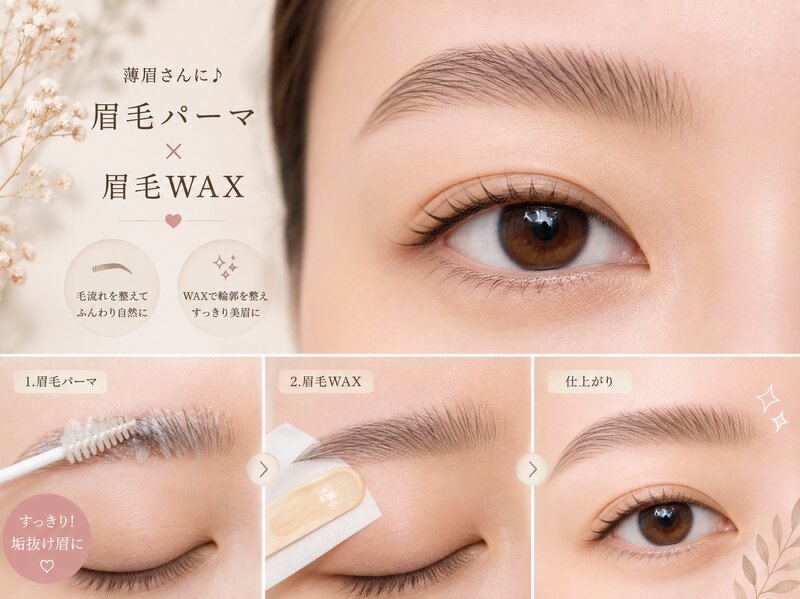 [アイキャッチ]薄眉さんに♪眉毛パーマ×WAX