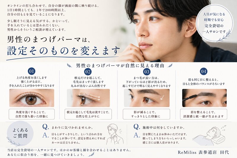 [アイキャッチ]メンズまつげパーマ 気づかれない自然な変化