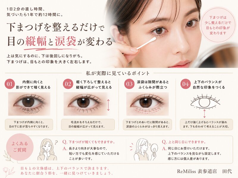 [アイキャッチ]涙袋と下まつげ 目もとの立体感のつくり方
