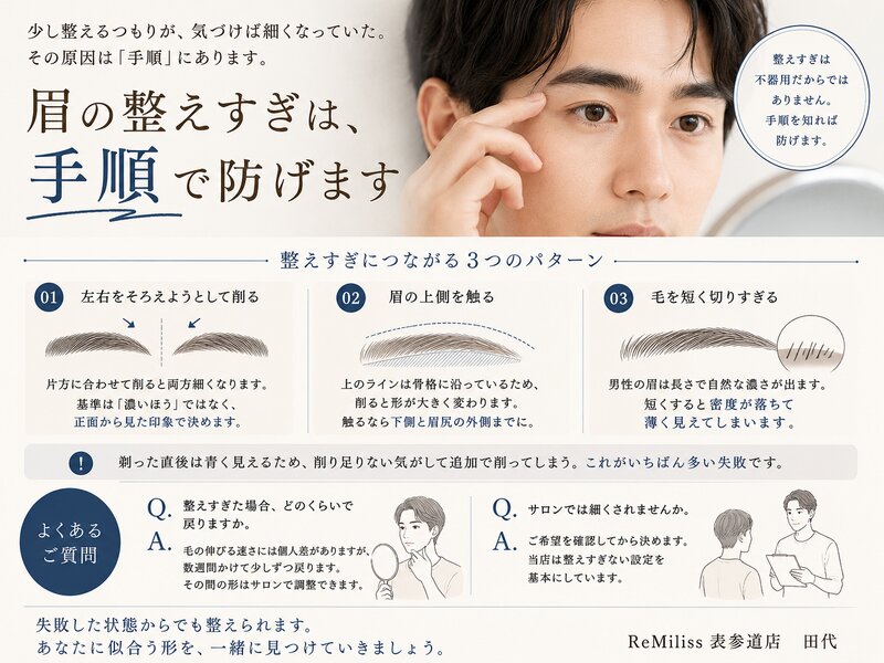 [アイキャッチ]メンズ眉 整えすぎが起きる3つの理由