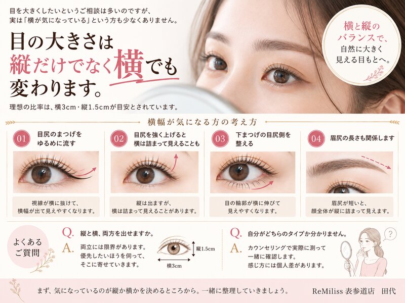 [アイキャッチ]目の横幅が狭いと感じる方の目もと