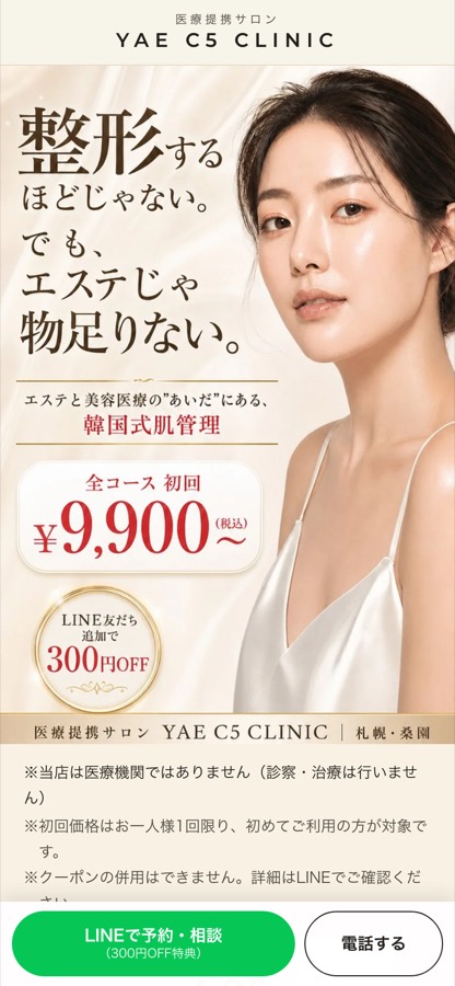 YAE C5 様のランディングページ