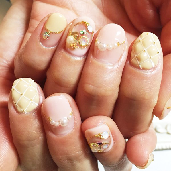 ショートネイル向き 短い爪はキルティングデザインでぷくぷく感up