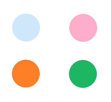 4色の丸がある心理テストの絵